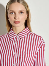 Striped Cropped Shirt With Matching Bow Tie